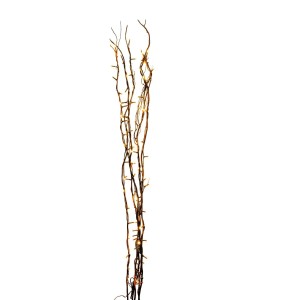 Braune LED Lichterzweige, 120 cm, mit 80 warmweißen LEDs für Weihnachtsdeko.