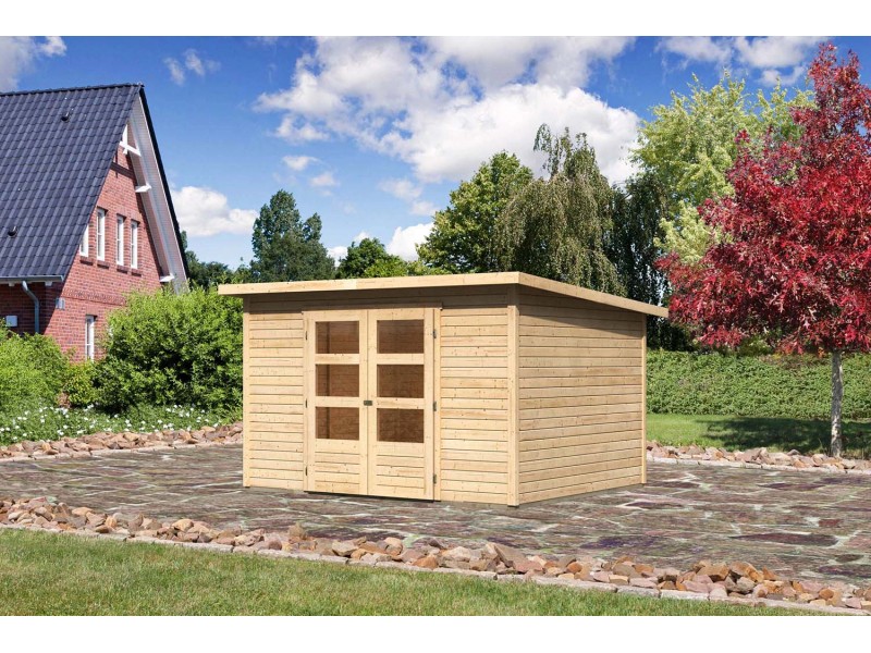 Karibu Holz-Gartenhaus Stockach Natur Pultdach Unbehandelt 301 cm x 242 cm  kaufen bei OBI