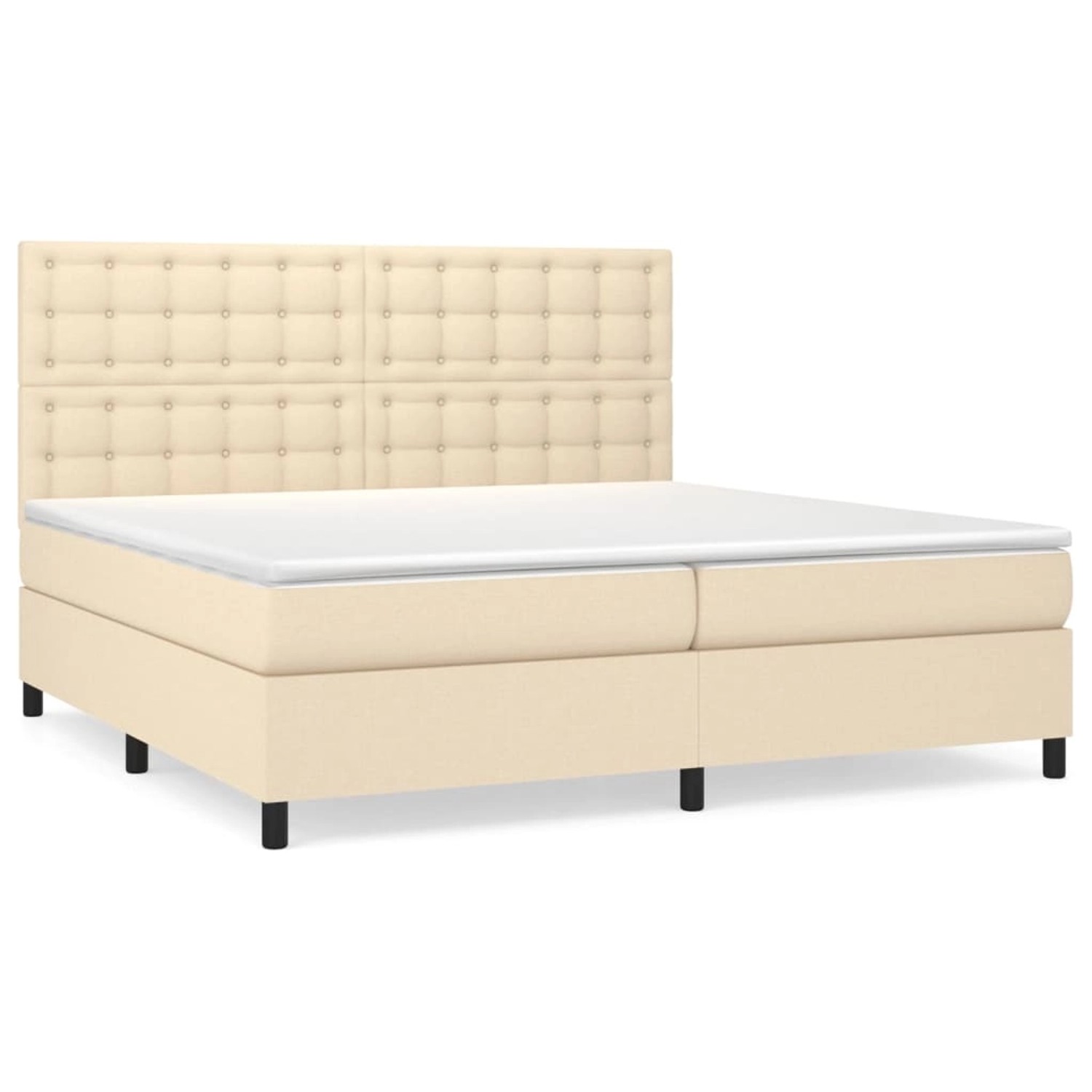 vidaXL Boxspringbett mit Matratze Creme 200x200 cm Stoff1347644 günstig online kaufen
