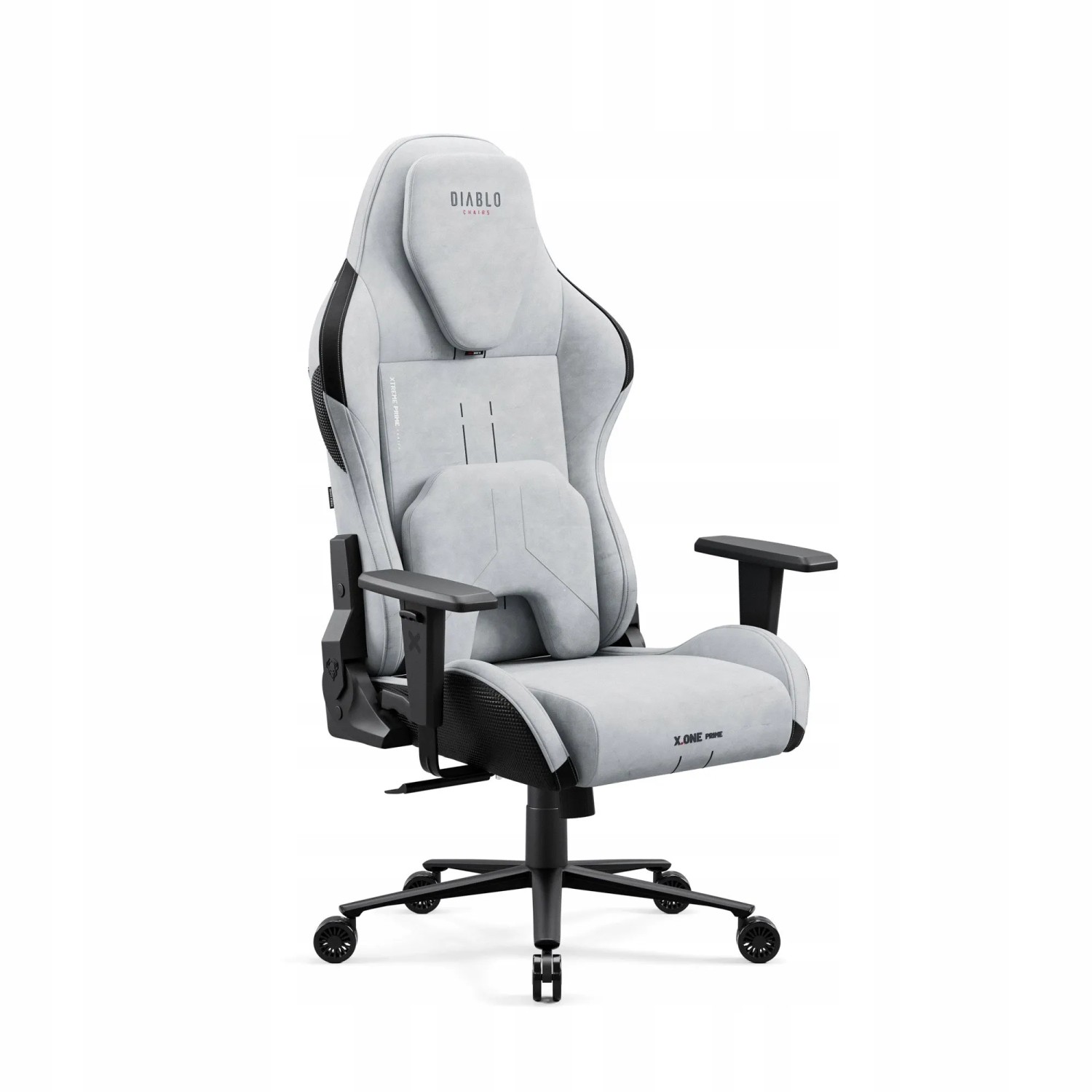 DIABLO CHAIRSErgonomischer Gaming-Sessel aus Stoff X.ONE PRIME Normal Size Nightwolf Moon Grau