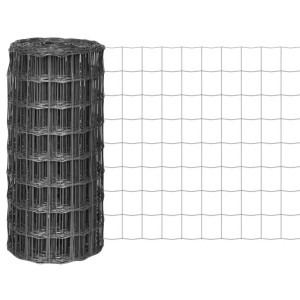 vidaXL Eurozaun Stahl 25 x 0,8 m Grau 142514