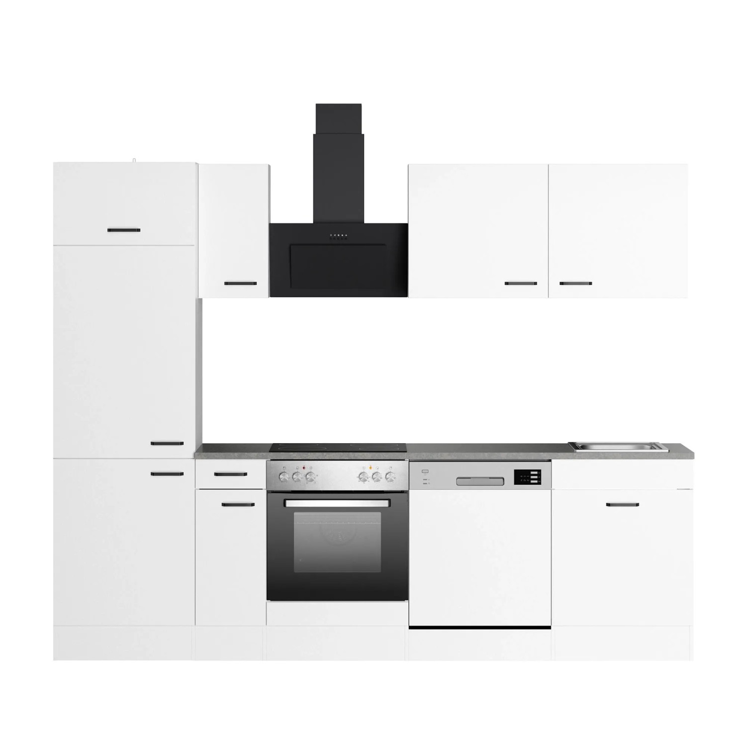 OPTIFIT Küchenzeile Bonn214 270 cm Weiß ohne E-Geräte