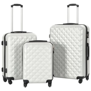 vidaXL Hartschalen-Trolley-Set 3 Stk Helles Silber ABS 91887