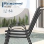 WOLTU 2er Set Stapelbare Gartenstühle Ergonomisch Wetterfest Grau_6