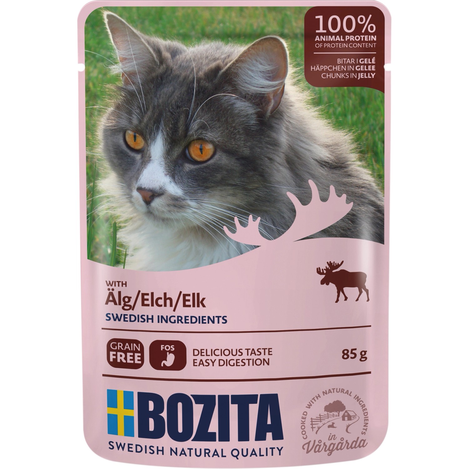 Bozita Katzen-Nassfutter Elch Häppchen in Gelee 85 g