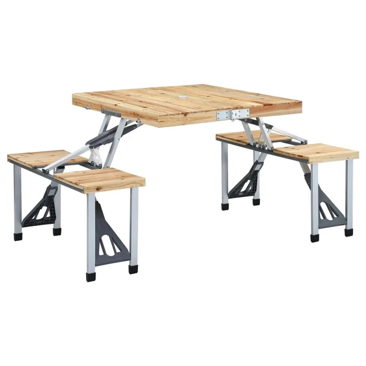 vidaXL Klappbarer Campingtisch mit 4 Sitzen Stahl Aluminium 47687