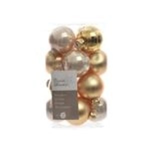 Kaemingk Weihnachtskugeln, 16 Stk., Perle/Gold, 3,5 cm, Glas, matt/glänzend.