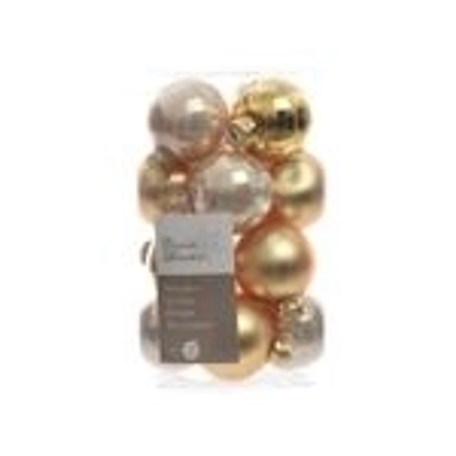 Kaemingk Weihnachtsbaumkugeln Glas  3,5 cm 16 Stueck Perle Gold