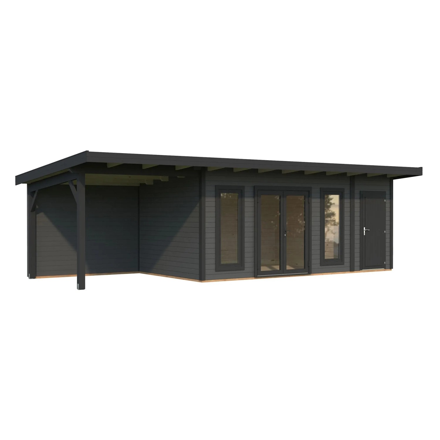 Palmako Holz-Gartenhaus Aurelia Pultdach Lackiert 889 cm x 300 cm 24,6 m²