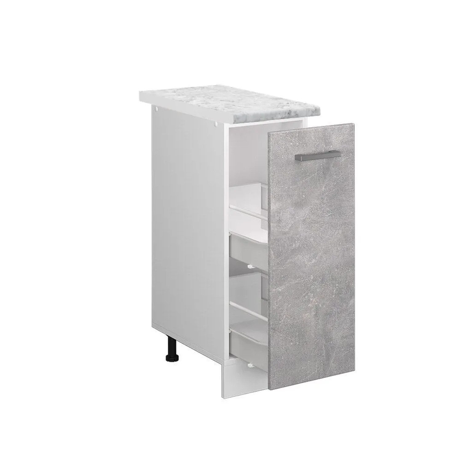 Vicco Apothekerschrank R-Line Medizinschrank für die Küche Beton Weiß 30 cm AP Marmor
