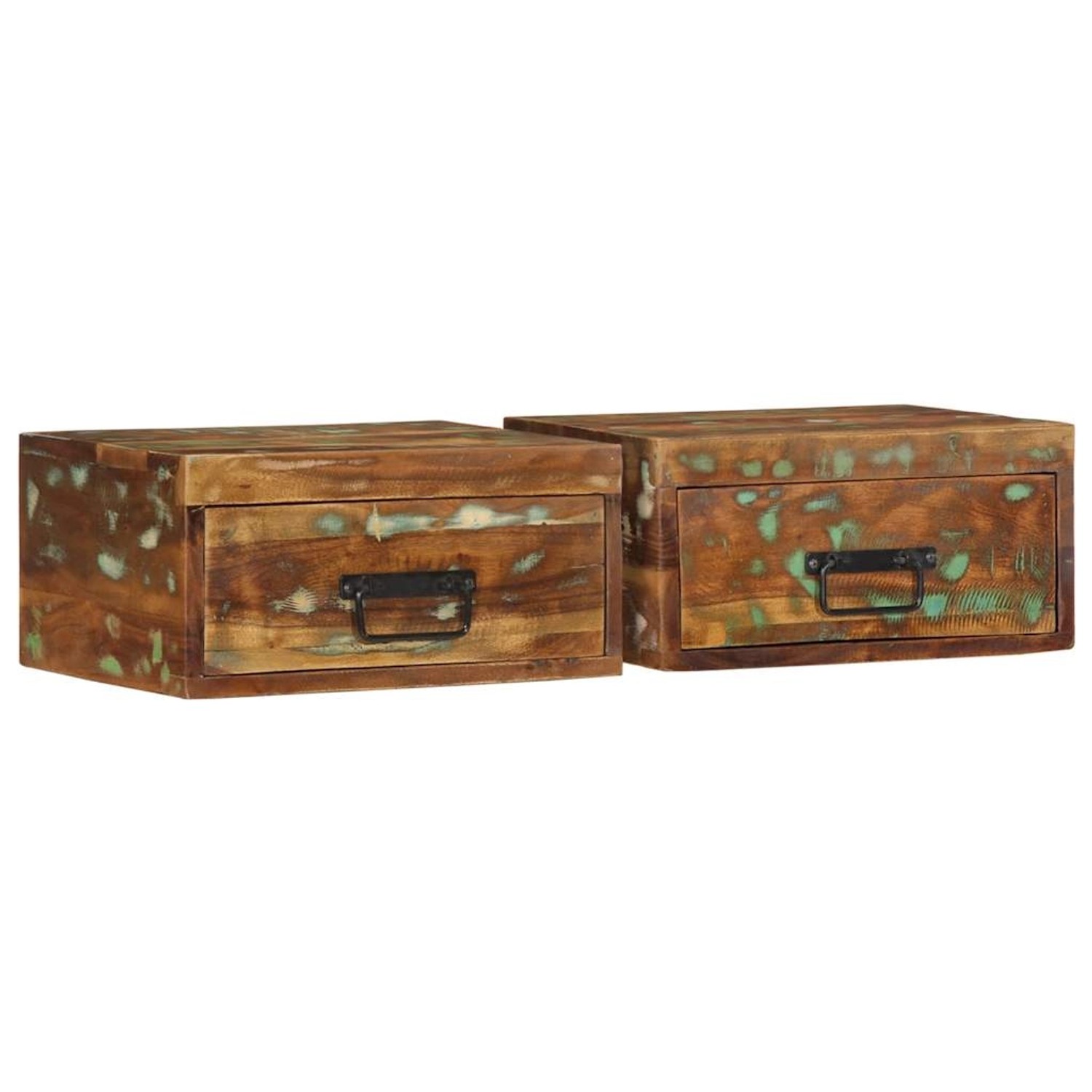 vidaXL Wand-Nachttische 2 Stk Altholz Massiv 4017456 günstig online kaufen