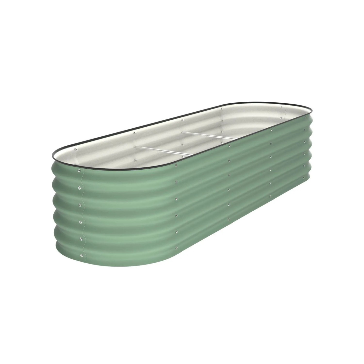 VidaAtHome.de ALVARE Gartenbeet 61 x 202 x 43 cm Waldgrün mit Silber