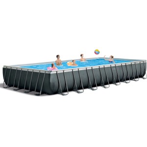 Intex Frame Pool Set Ultra Quadra XTR, 975x488x132 cm, mit Badenden.