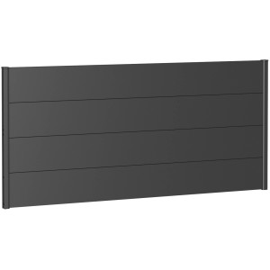 Biohort Wandpaneel Sichtschutz in Dunkelgrau-Metallic, 200x90 cm, für den Garten.