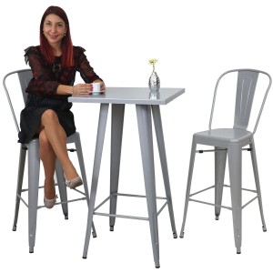 CHEFGASTRO Stehtisch 105x60x60cm Metall Industriedesign Grau