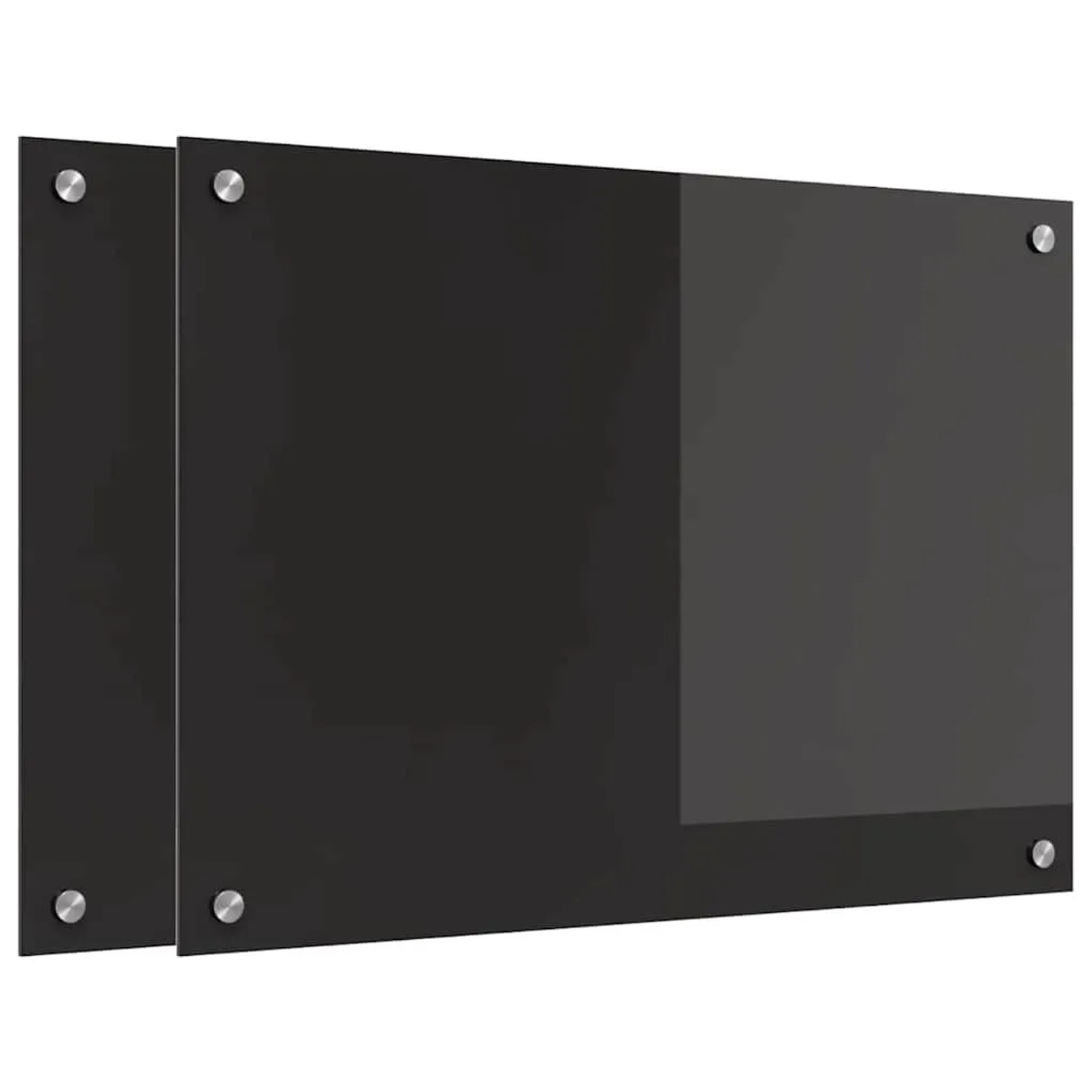 vidaXL Küchenrückwand 2 Stk Schwarz 70 x 50 cm Gehärtetes Glas 3415543