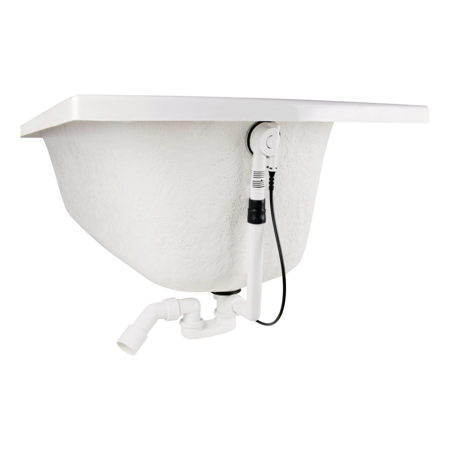 Calmwaters Badewanne 170x75 cm, Acryl, mit Wannenfuß und Ablaufgarnitur.