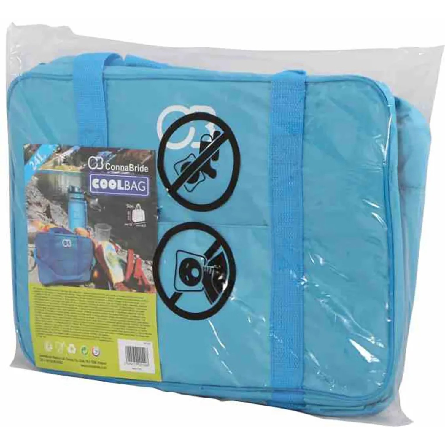 Blaue Connabride Kühltasche mit 24 l Volumen, ideal für den Transport und die Kühlung von Lebensmitteln.