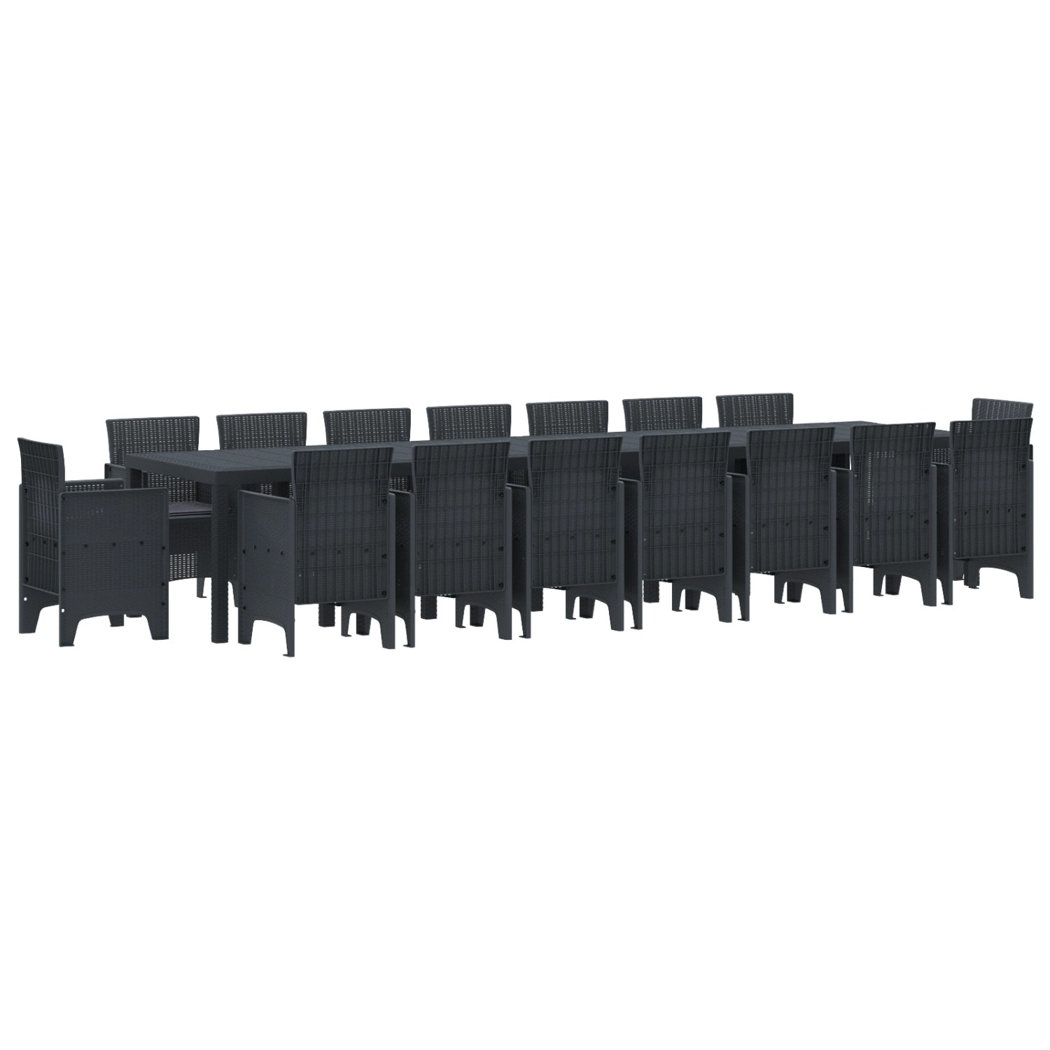vidaXL 17-Teiliges Garten Essset mit Kissen Anthrazit Poly-Rattan 3378655 günstig online kaufen