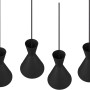 Schwarze, matte Reality Pendelleuchte Enzo mit vier Lampen für E14 Leuchtmittel.