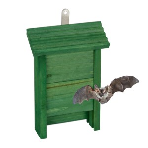Relaxdays Fledermauskasten Tannenholz Grün Mit Haken 29 cm x 18 cm x 6 cm 300 g