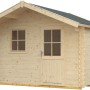 Skan Holz Gartenhaus Como 3, naturbelassen, 300x300 cm. Holz-Gartenhaus mit Fenster und Tür.