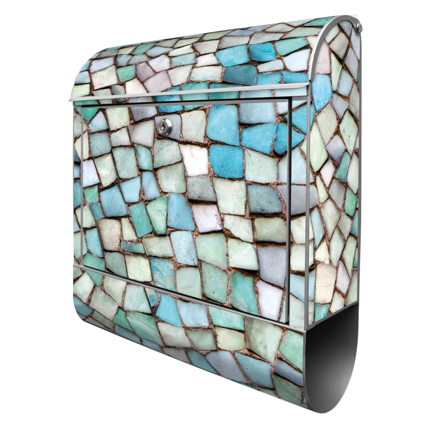 Banjado Design Briefkasten Silber Pulverbeschichtet 39x47x14cm 2 Schlüssel günstig online kaufen