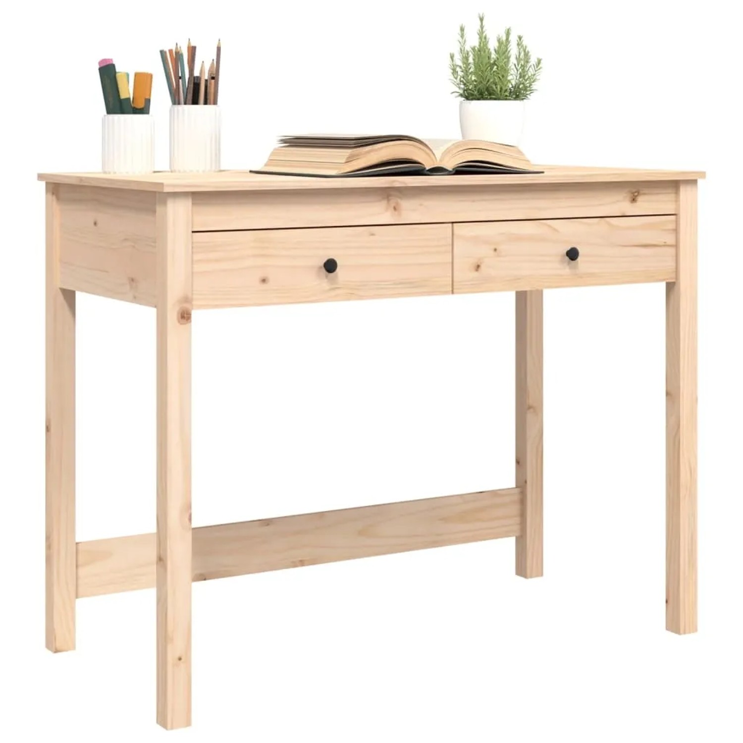 vidaXL Schreibtisch mit Schubladen 100x50x78 cm Massivholz Kiefer 824643_4