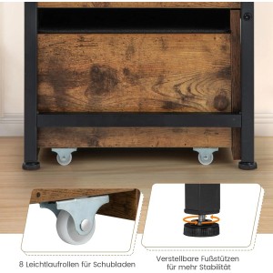 Costway Schuhbank Gepolstert 2 Schubladen 101 x 41 x 58 cm 150 kg