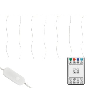 LED Lichtervorhang, 300cm breit, mit 120 warmweißen LEDs und Fernbedienung zur Steuerung der 19 Modi.