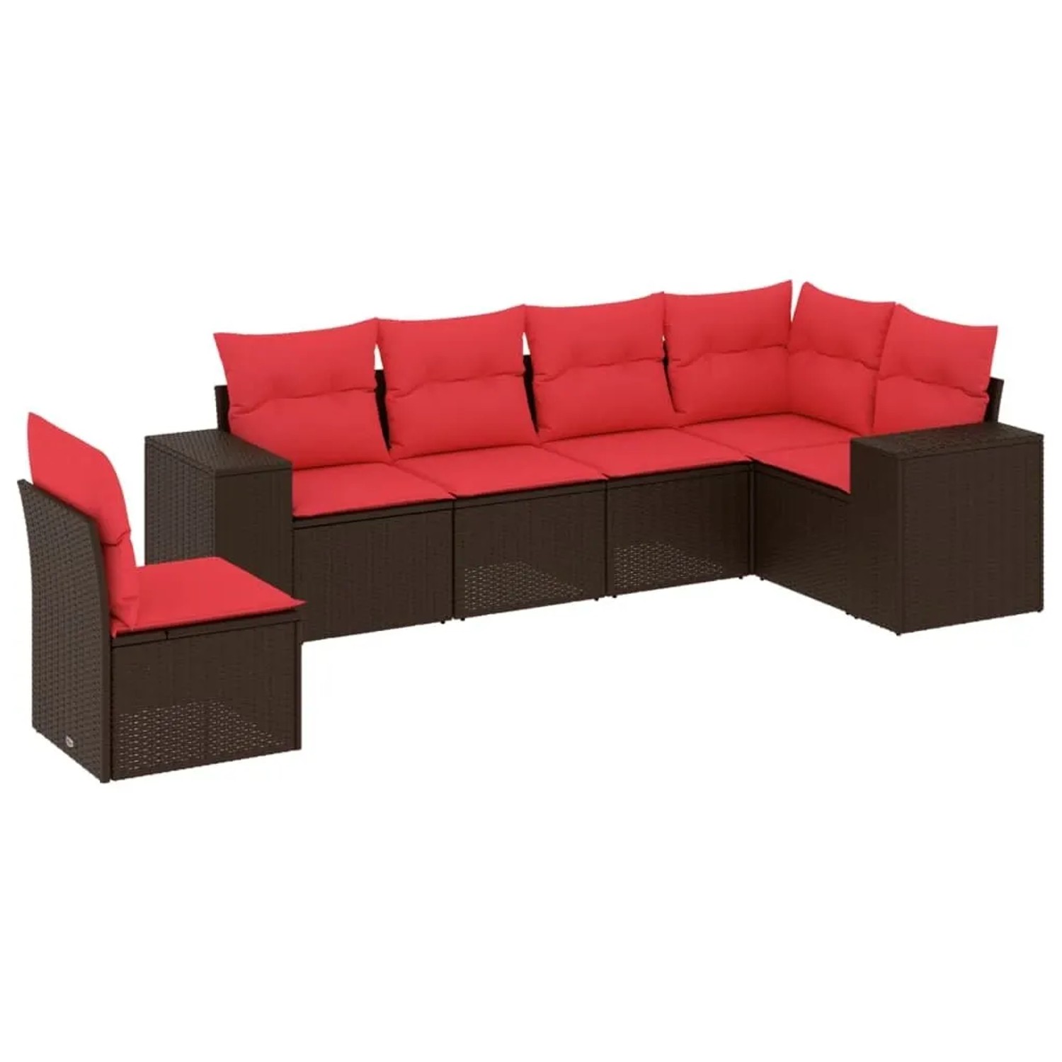 vidaXL 6-Tlg Gartensofa-Set mit Kissen Braun Polyrattan 3222633 günstig online kaufen