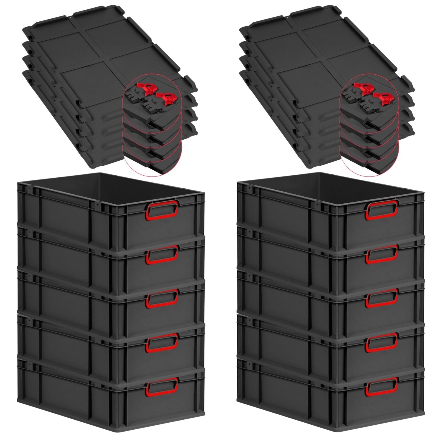 PROREGAL SuperSparSet 10x Eurobox Nextgen Color Mit Scharnierdeckel HxBxT 1 günstig online kaufen