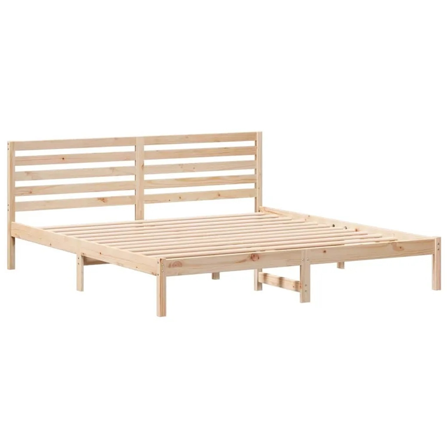 vidaXL Bettrahmen mit Kopfteil Braun 200 x 200 cm Massives Kiefernholz 872275