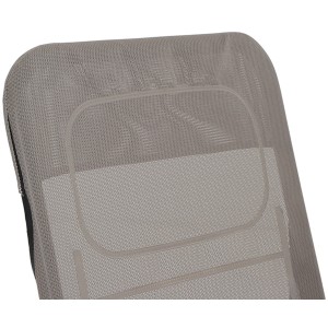 Detailaufnahme: Siena Garden Kippliege Bito, braunes Textilgewebe, Teilansicht Kopfbereich.