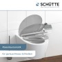 Schütte WC-Sitz Duroplast Grau mit Absenkautomatik und Schnellverschluss auf WC.