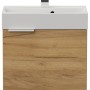 Posseik Badmöbel Cubi Slimline, 50 cm, Eiche Gold, mit Waschbecken für Gäste-WC.