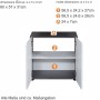 Trendteam Waschbeckenunterschrank LineSkinBD, weiß, 60 cm breit, mit zwei offenen Türen und zwei Regalböden.
