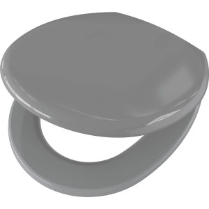 WC-Sitz aus Kunststoff in Anthrazit, 36x44 cm, für Standard-WCs.