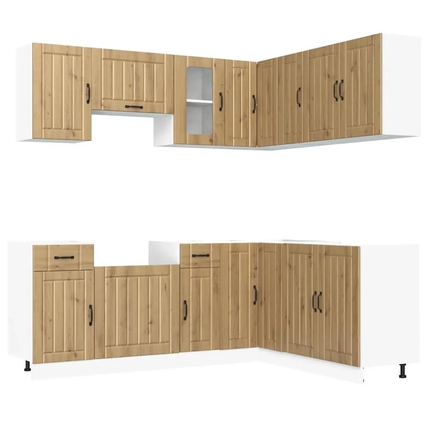 vidaXL 11 Tlg Küchenschrank-Set Kalmar Artisan-Eiche Holzwerkstoff 3314950