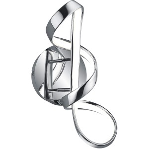 Moderne Reality LED Wandleuchte Perugia in Chrom, geschwungenes Design für Wohnraum.