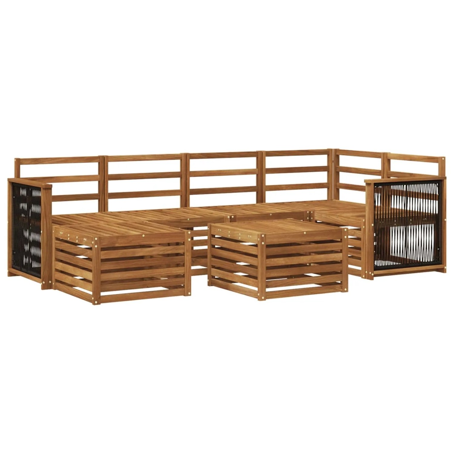 vidaXL Ecksofa Set 6 Stk Natur Massivholz Akazie 3384590