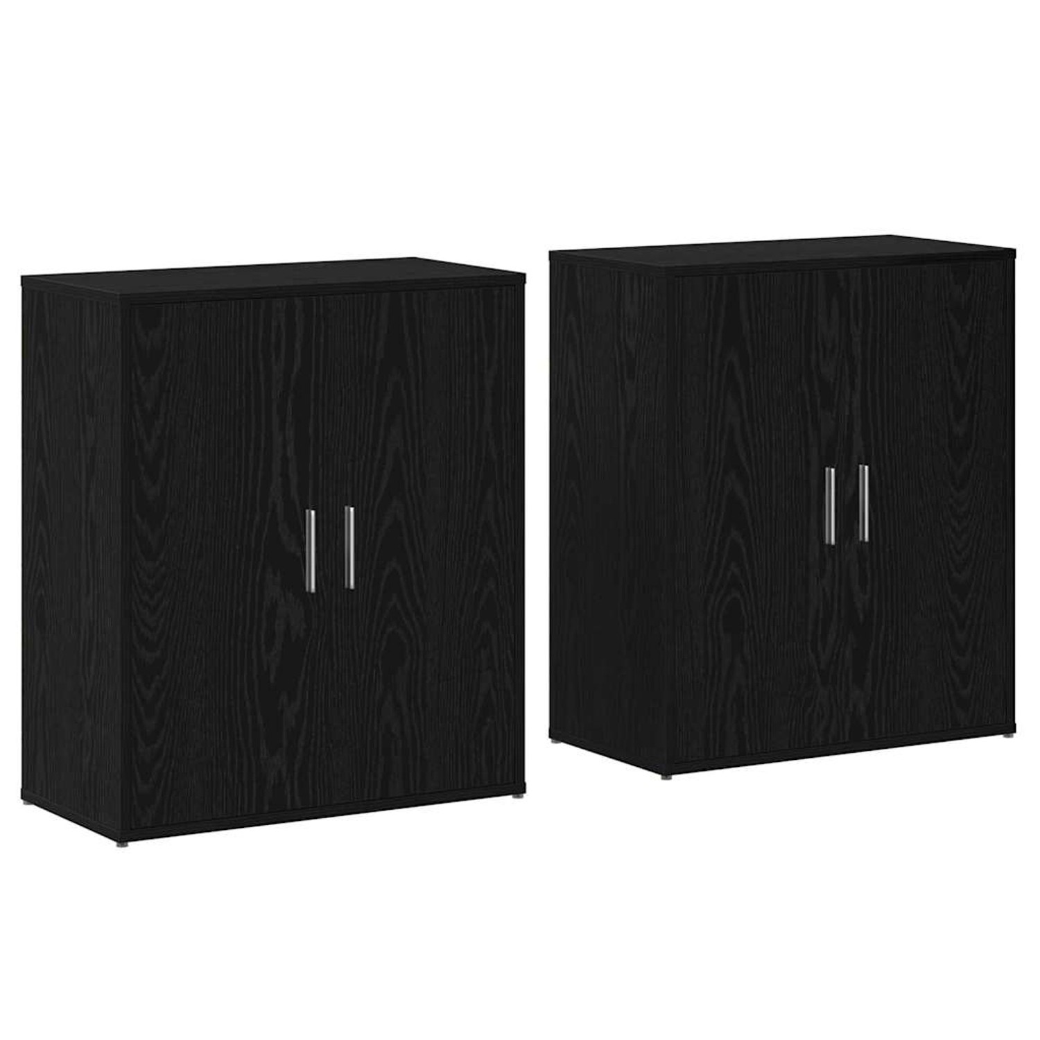 vidaXL Sideboard 2 Stk Schwarz Eichen-Optik 60 x 31 x 70 cm 3365552 günstig online kaufen