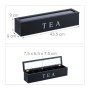 Relaxdays Teebox Bambus Schwarz mit 6 Fächern 9 cm x 43,5 cm x 9 cm 0,7 kg_4