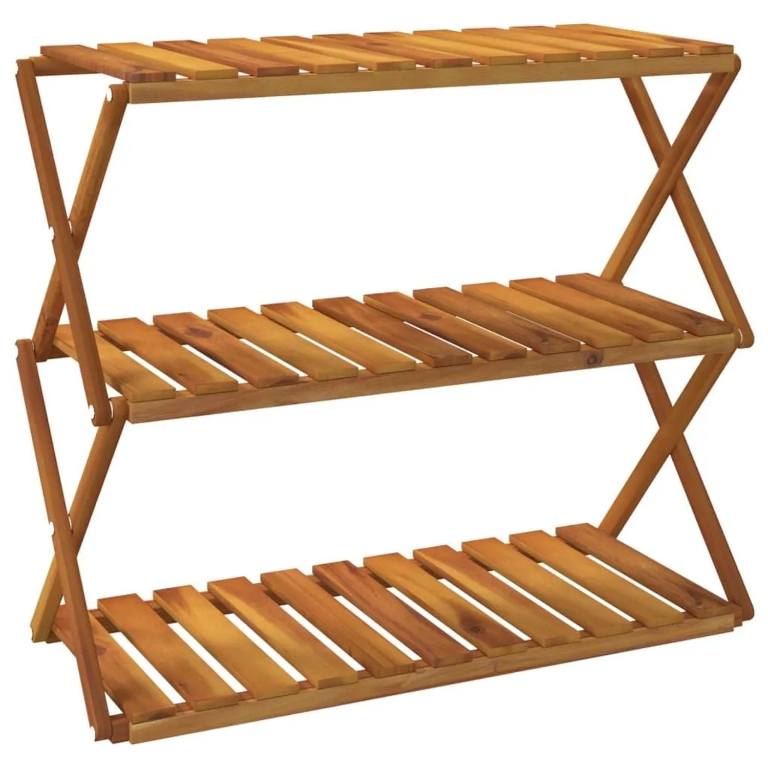vidaXL Klappregal 3 Böden Braun 70x31x63 cm Massivholz Akazie 153328