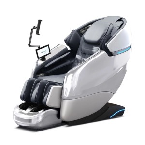 360Home 4D Ganzkörper Massagesessel Mit Heizfunktion Tiefenmassage für den ganzen Körper geeignet Bluetooth SL Schienen Weiß