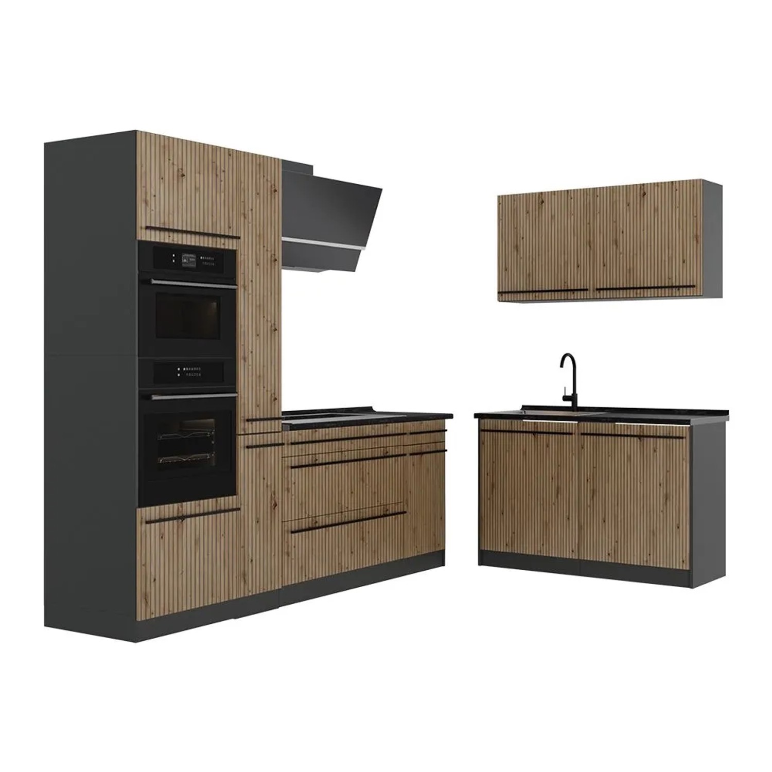 Vicco Eckküche R-Line Artisan-Eiche/Anthrazit 230 x 207 Arbeitsplatte Anthrazit Art Nr 67473
