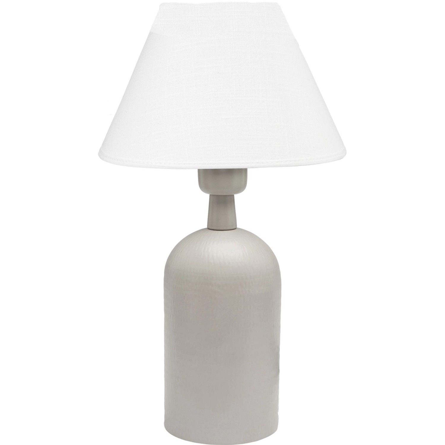 PR Home Riley Tischlampe gehämmertes Metall Beige Textilschirm Weiß E27 40x25x25cm