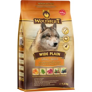 Wolfsblut Wide Plain Small Breed Hundetrockenfutter 7,5kg mit Pferdefleisch und Süßkartoffel.