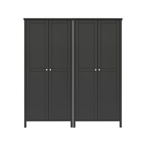 Kaffeefarbener ebuy24 Tromsø Kleiderschrank mit 4 Türen. Skandinavisches Design für Schlafzimmer und mehr.