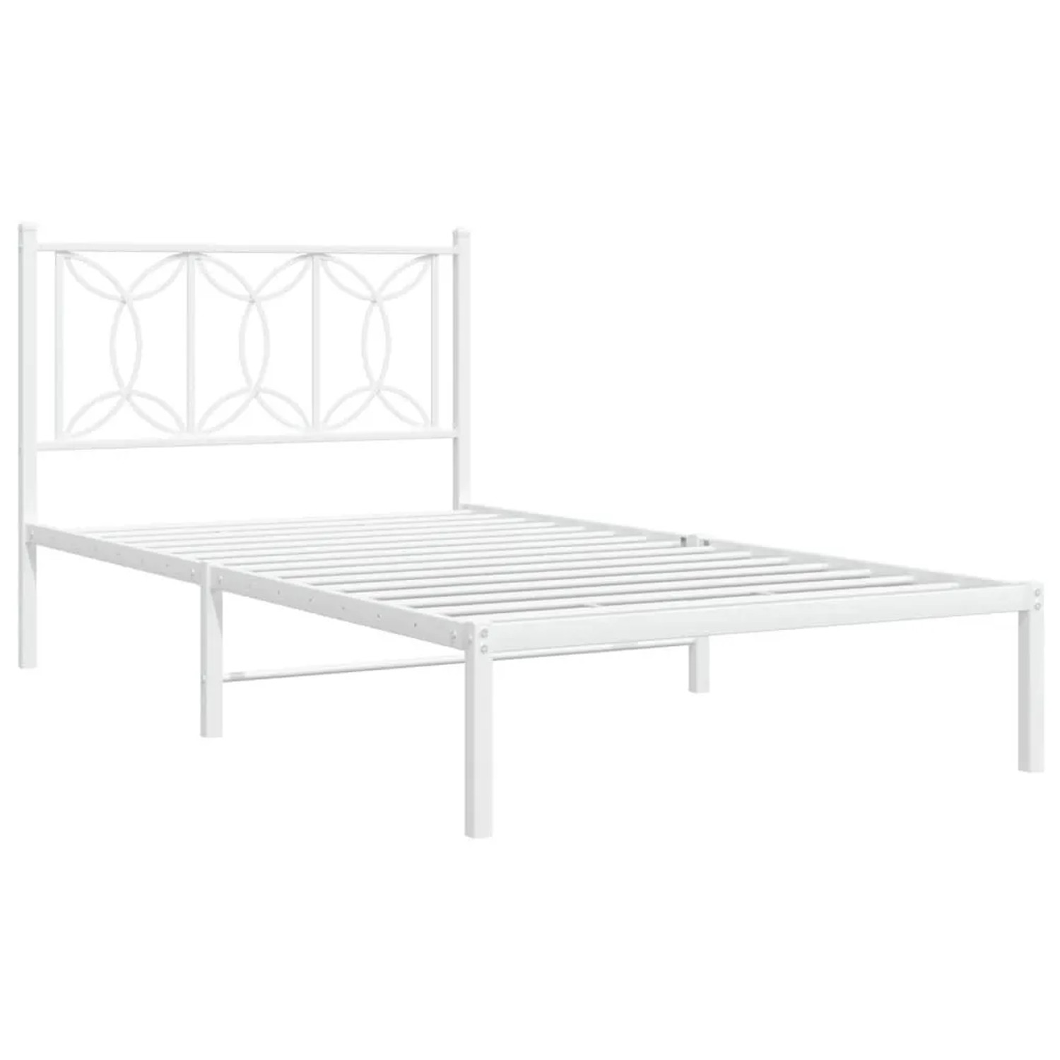 vidaXL Bettgestell mit Kopfteil Metall Weiß 107x203 cm 376173 günstig online kaufen